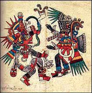 Quetzalcóatl en eterna lucha contra su hermano Tezcatlipoca. El bien contra el mal